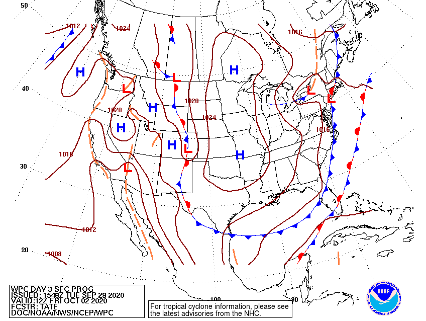 Friday forecast map